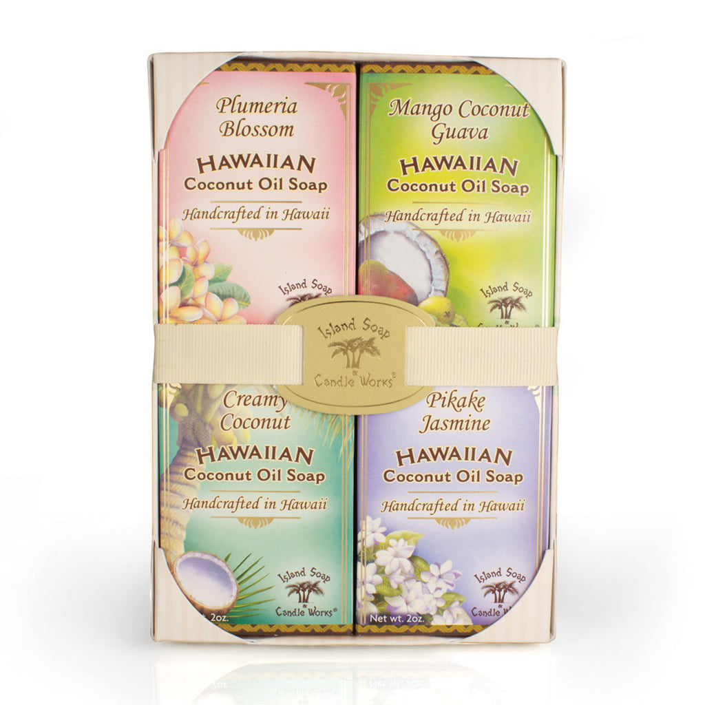 Island Soap and Candle Works 4 Piece Hawaiian Coconut and Palm Oil S Lilly's Bathcarry