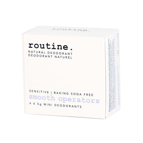 Routine Natural Deodorant Cream-Smooth Operators Minis Kit (4 Scents) Baking Soda Free